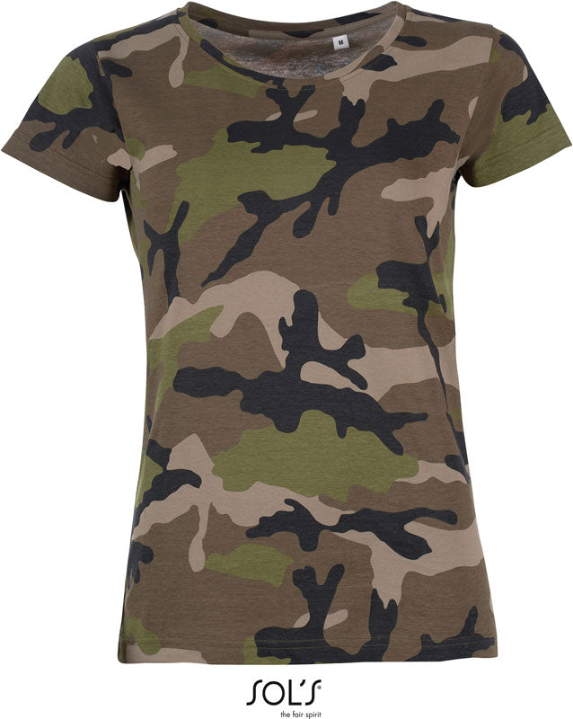 Damen Camouflage T-Shirt SOL'S Camo Frauen T-Shirts